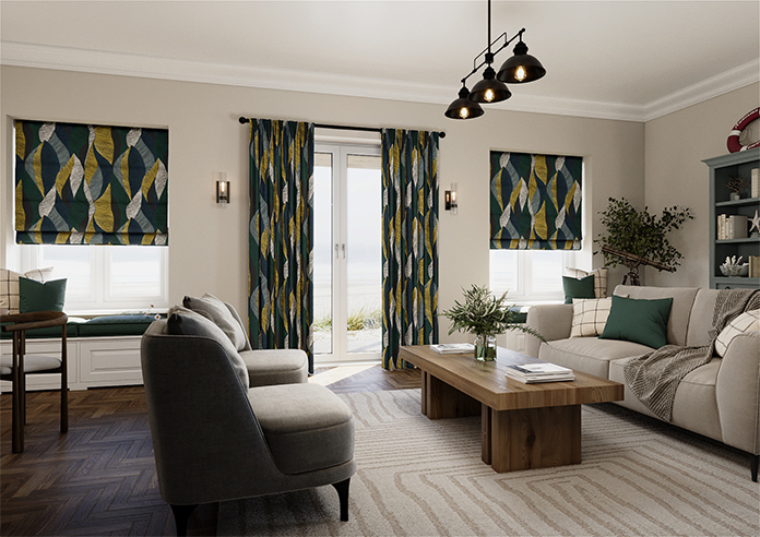 Anthurium, Teal - Made to Measure Curtains - Image 7